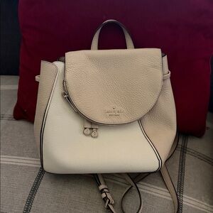 Kate Spade Beige and Cream Leather Backpack